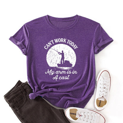 Can't work today my arm is in a cast - Funny Womens fishing t-shirts - Premium t-shirt from eprolo - Just $19.95! Shop now at Lees Krazy Teez