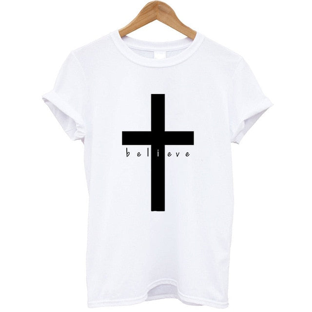 Christian cross Short Sleeve Loose Fit Women t-shirt Ascension Day - Premium t-shirt from eprolo - Just $19.95! Shop now at Lees Krazy Teez