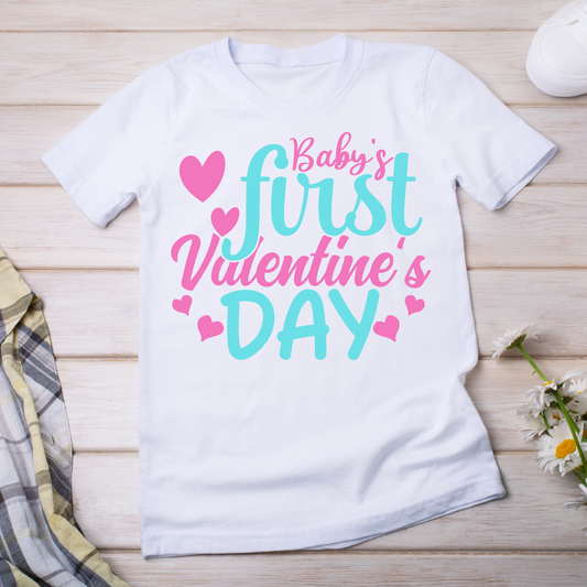 Baby's first valentine's mother celebrating Women's t-shirt - Premium t-shirt from Lees Krazy Teez - Just $21.95! Shop now at Lees Krazy Teez