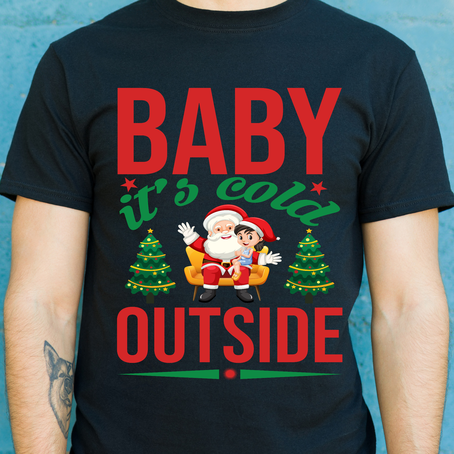 Baby it's cold outside men's trendy Christmas t-shirt - Premium t-shirt from Lees Krazy Teez - Just $21.95! Shop now at Lees Krazy Teez