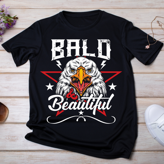 Bald and Beautiful American Eagle 4th of July Patriot T-shirt - Premium t-shirt from Lees Krazy Teez - Just $19.95! Shop now at Lees Krazy Teez