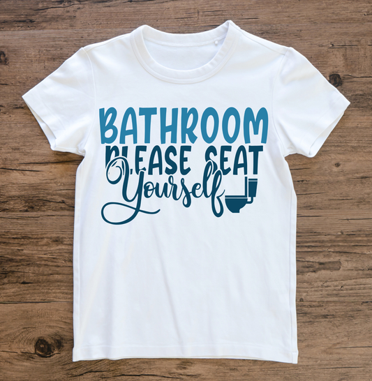 Bathroom please seat yourself awesome Men's t-shirt - Premium t-shirt from Lees Krazy Teez - Just $21.95! Shop now at Lees Krazy Teez