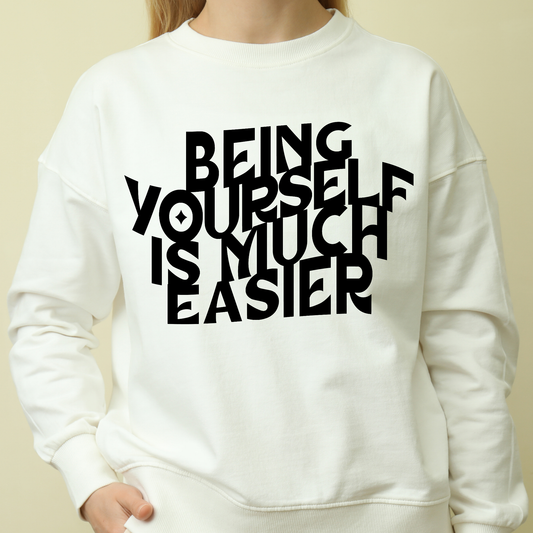 Being yourself is much easier Women's funny hoodie - Premium t-shirt from Lees Krazy Teez - Just $39.95! Shop now at Lees Krazy Teez