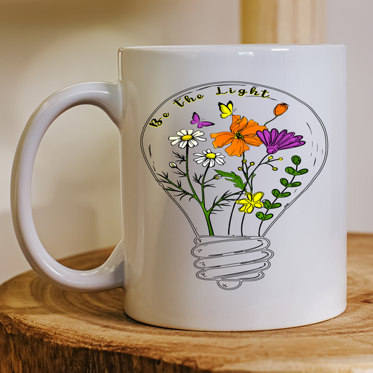 Be the light flowers decor bulb Mug - Premium mugs from Lees Krazy Teez - Just $24.95! Shop now at Lees Krazy Teez