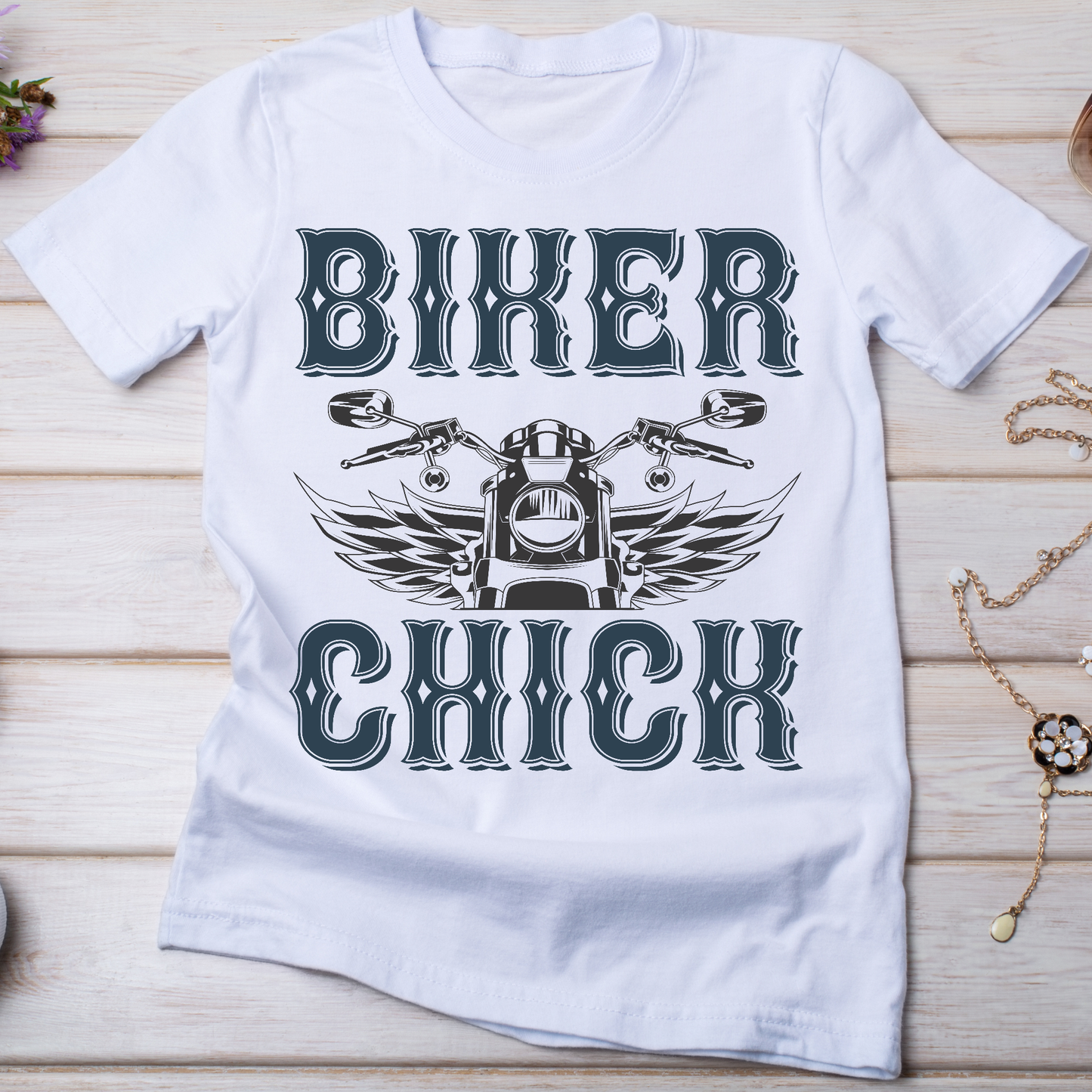 Biker chick unique Motorcycle Women's t-shirt - Premium t-shirt from Lees Krazy Teez - Just $19.95! Shop now at Lees Krazy Teez