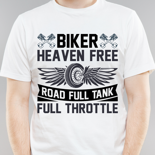 Biker heaven free road full tank full throttle motorcycle t-shirt - Premium t-shirt from Lees Krazy Teez - Just $19.95! Shop now at Lees Krazy Teez