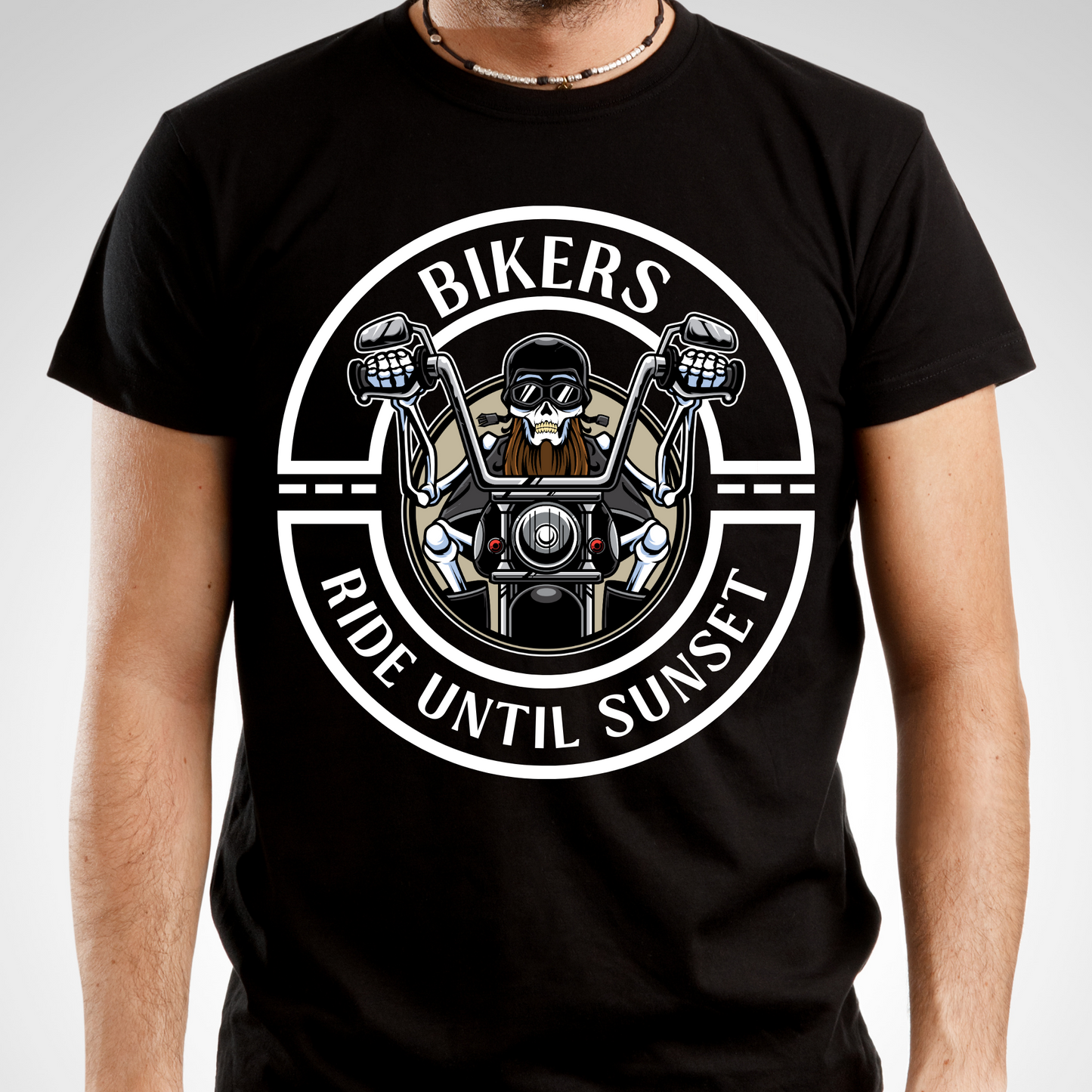 Bikers ride until sunset Men's awesome motorcycle tee - Premium t-shirt from Lees Krazy Teez - Just $20.95! Shop now at Lees Krazy Teez