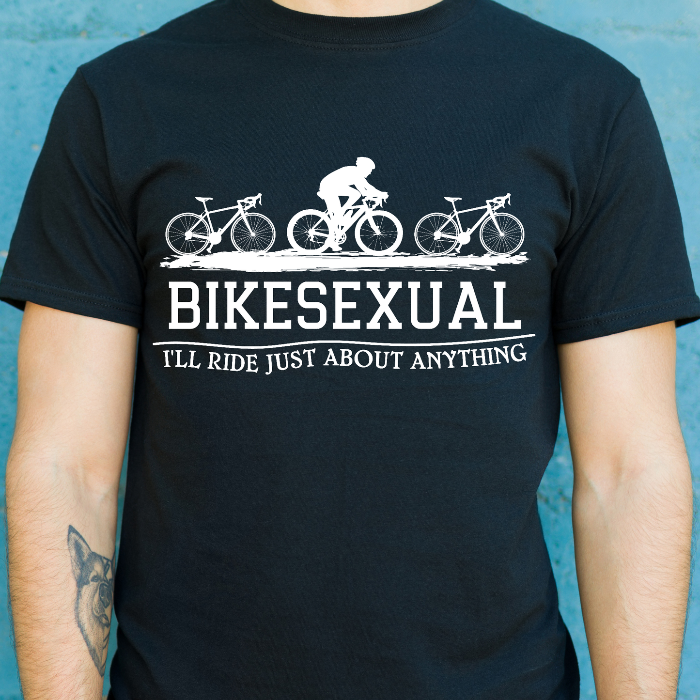 Bikesexual I'll ride just about anything Men's funny t-shirt - Premium t-shirt from Lees Krazy Teez - Just $19.95! Shop now at Lees Krazy Teez