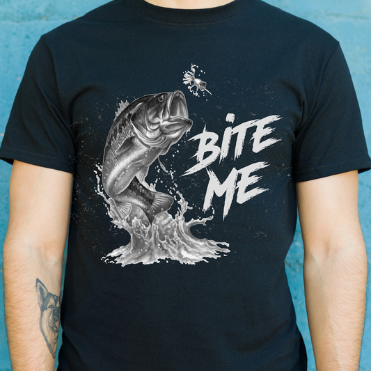 Bite me fishie funny fishing Men's t-shirt - Premium t-shirt from Lees Krazy Teez - Just $19.95! Shop now at Lees Krazy Teez