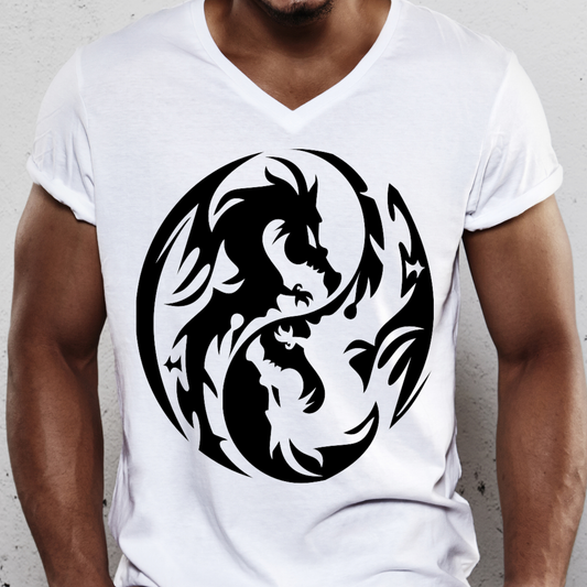 Black dragon martial arts Men's vector art t-shirt - Premium t-shirt from Lees Krazy Teez - Just $19.95! Shop now at Lees Krazy Teez