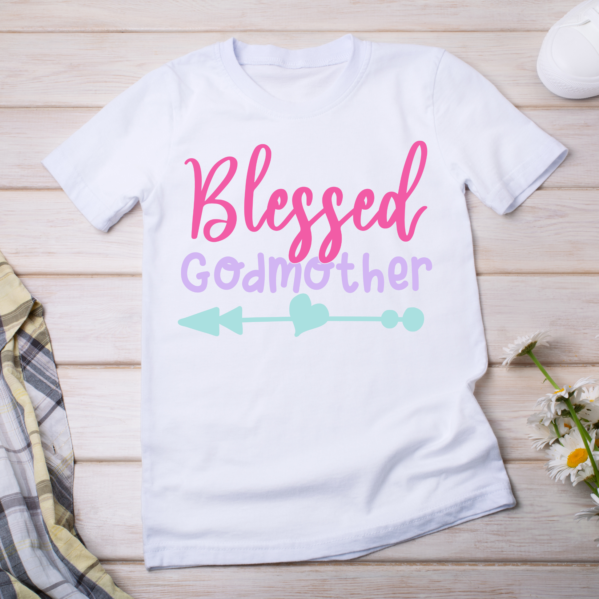 Blessed Godmother sayings ladies t-shirt Christian Women's t-shirt - Premium t-shirt from Lees Krazy Teez - Just $21.95! Shop now at Lees Krazy Teez