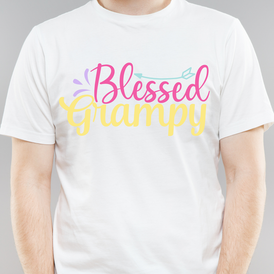 Blessed grampy awesome sayings typography Christian Men's t-shirt - Premium t-shirt from Lees Krazy Teez - Just $21.95! Shop now at Lees Krazy Teez
