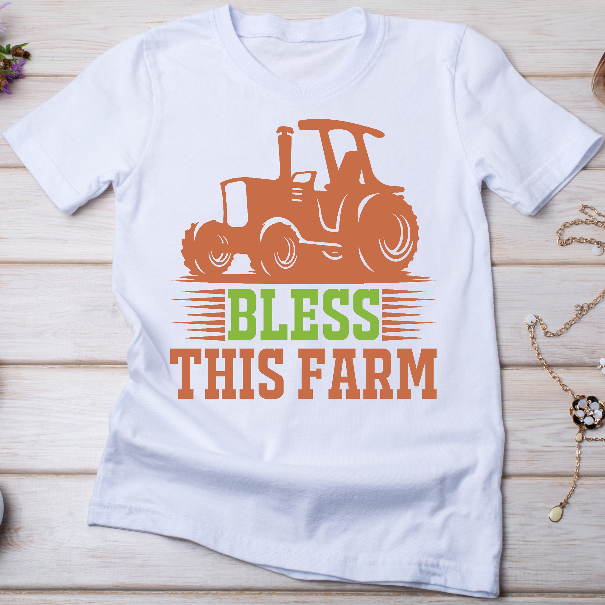 Bless this farm Women's trendy farming t-shirt - Premium t-shirt from Lees Krazy Teez - Just $21.95! Shop now at Lees Krazy Teez