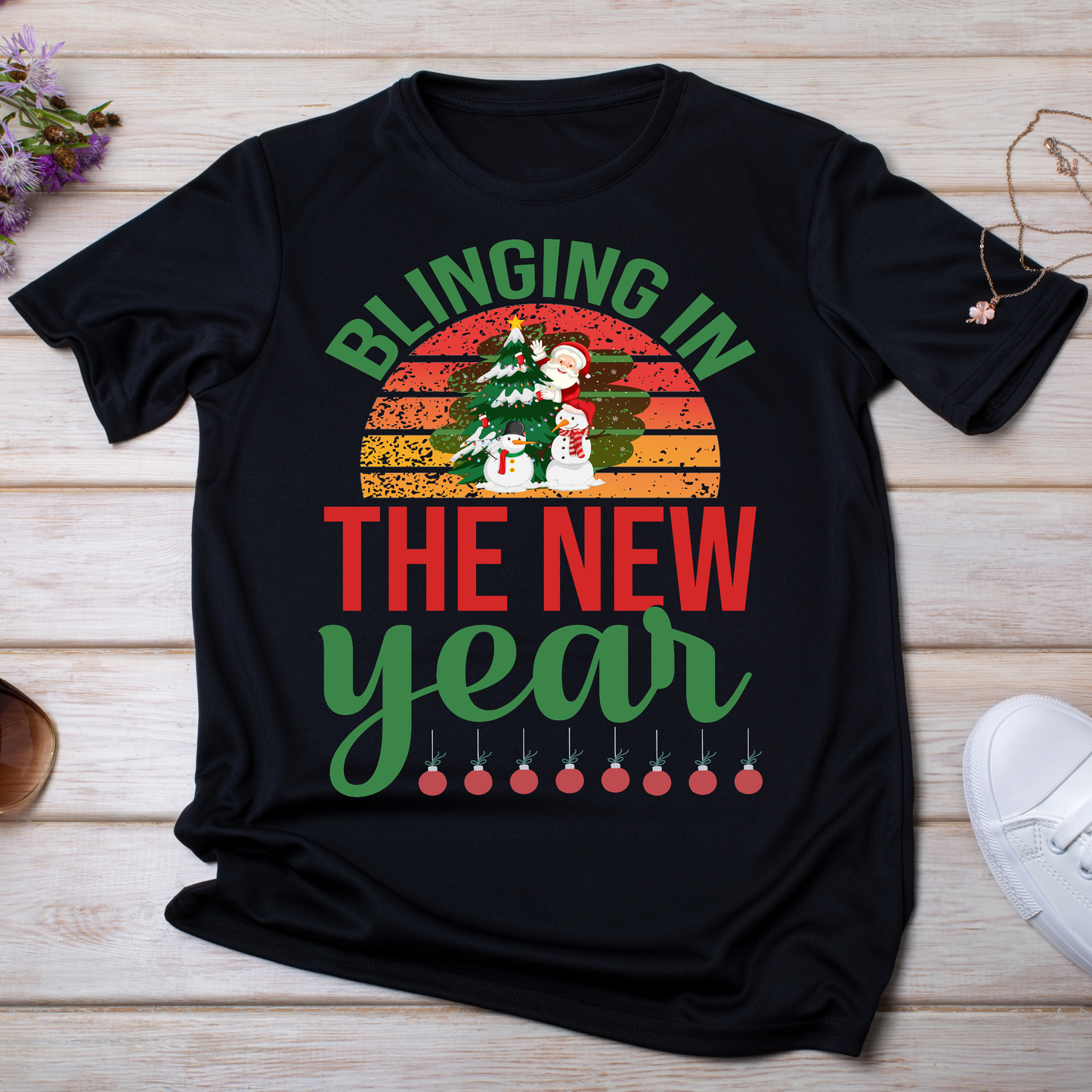 Blinging in the new year Women's Christmas t-shirt - Premium t-shirt from Lees Krazy Teez - Just $19.95! Shop now at Lees Krazy Teez