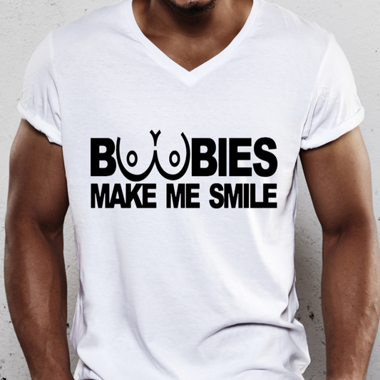 Boobies make me smile Men's funny t-shirt - Premium t-shirt from Lees Krazy Teez - Just $19.95! Shop now at Lees Krazy Teez