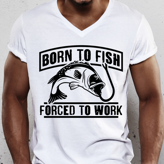 Born to fish forced to work fishing Men's t-shirt - Premium t-shirt from Lees Krazy Teez - Just $19.95! Shop now at Lees Krazy Teez
