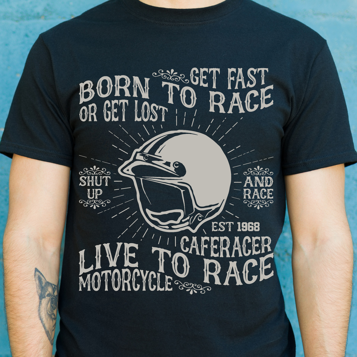 Born to race or get lost funny motorcycle t-shirt - Premium t-shirt from Lees Krazy Teez - Just $19.95! Shop now at Lees Krazy Teez