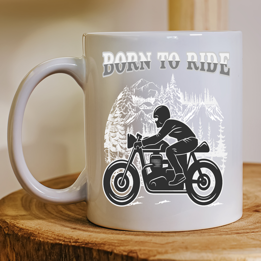 Born to ride biker motorcyles Mug - Premium mugs from Lees Krazy Teez - Just $24.95! Shop now at Lees Krazy Teez