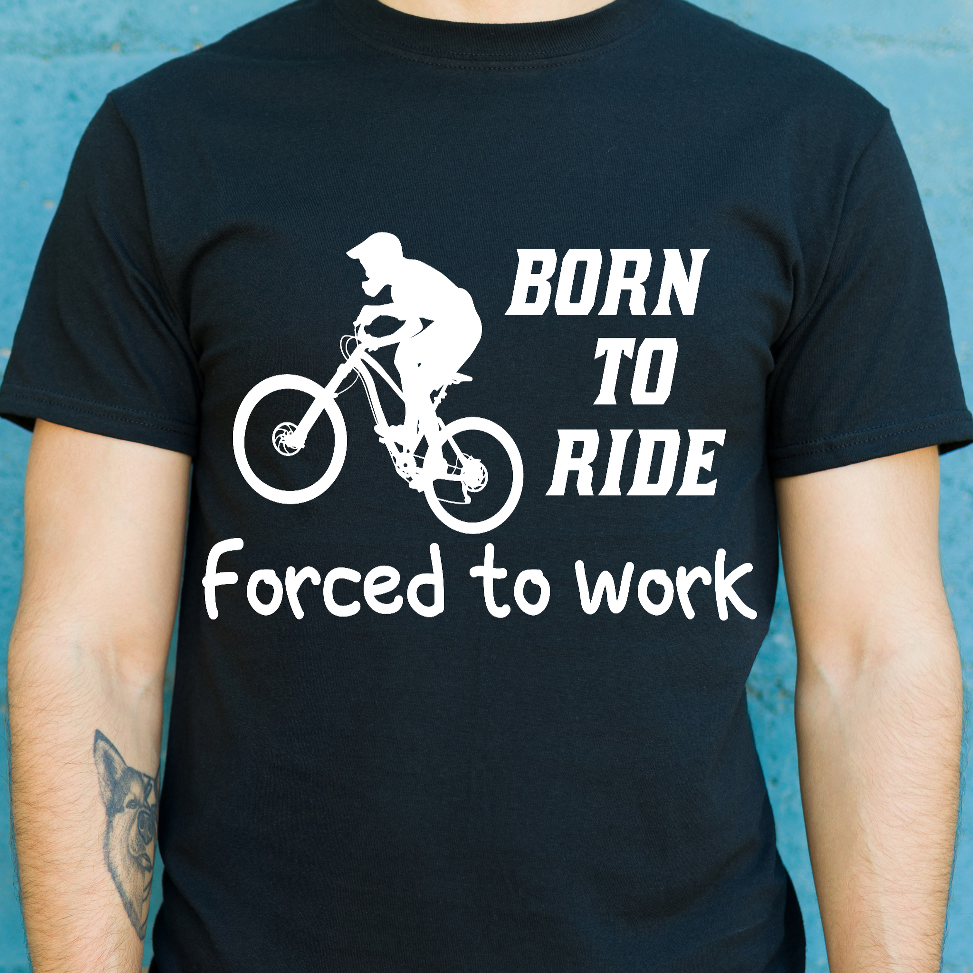 Born to ride forced to work Men's bicycle t-shirt - Premium t-shirt from Lees Krazy Teez - Just $19.95! Shop now at Lees Krazy Teez