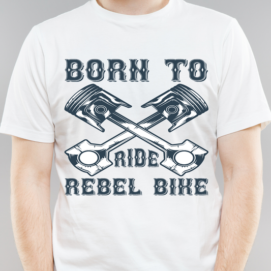 Born to ride rebel bike motorcycle men's biker t-shirt - Premium t-shirt from Lees Krazy Teez - Just $19.95! Shop now at Lees Krazy Teez