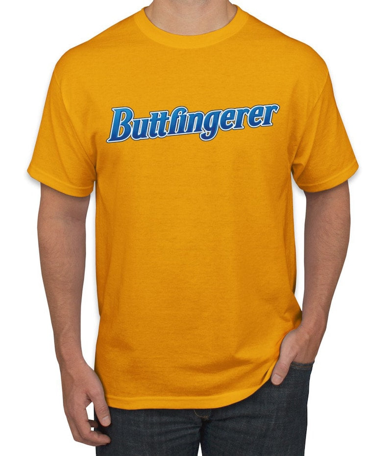 Buttfinger funny butterfinger parody Men's t-shirt - Premium t-shirt from Lees Krazy Teez - Just $19.95! Shop now at Lees Krazy Teez