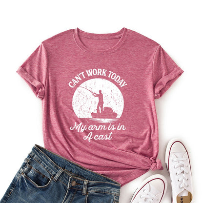 Can't work today my arm is in a cast - Funny Womens fishing t-shirts - Premium t-shirt from eprolo - Just $19.95! Shop now at Lees Krazy Teez