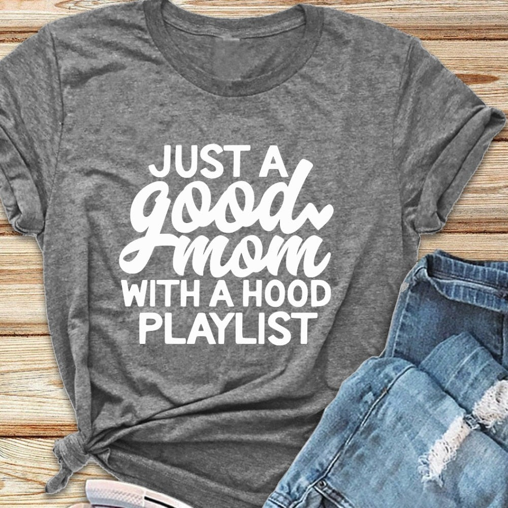 Just a Good Mommy with Hood Playlist hip hop women's t-shirt - Premium t-shirt from eprolo - Just $19.95! Shop now at Lees Krazy Teez