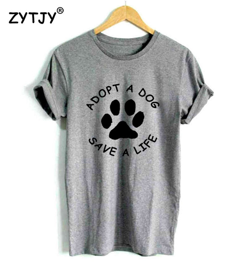Adopt A Dog Paw Save A Life Print Animal Women t-shirt - Premium t-shirt from eprolo - Just $19.95! Shop now at Lees Krazy Teez
