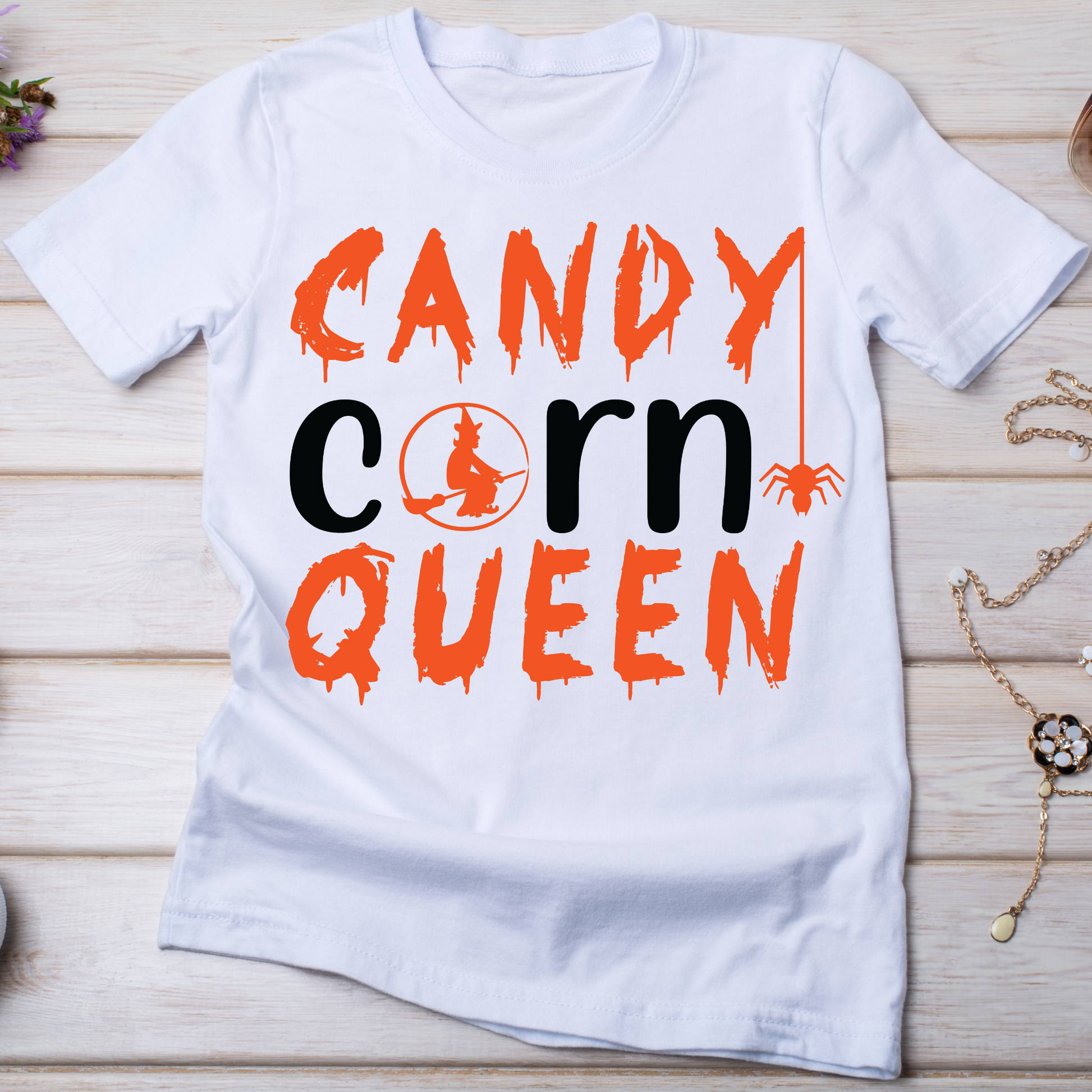 Candy corn queen Women's Halloween t-shirt - Premium t-shirt from Lees Krazy Teez - Just $19.95! Shop now at Lees Krazy Teez