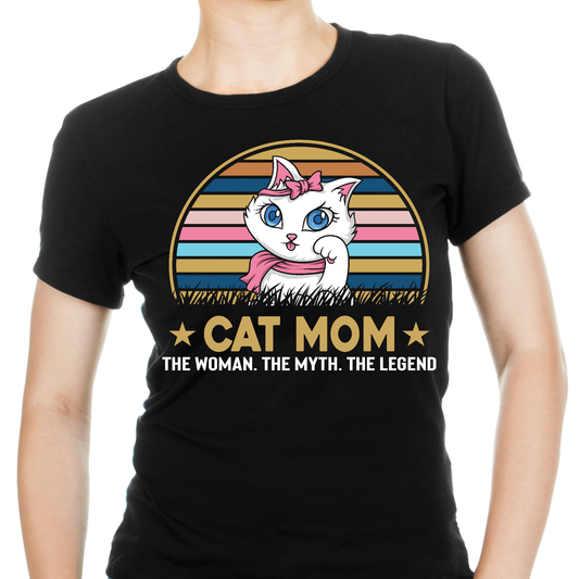 Cat mom the woman the myth the legend Women's t-shirt - Premium t-shirt from Lees Krazy Teez - Just $19.95! Shop now at Lees Krazy Teez