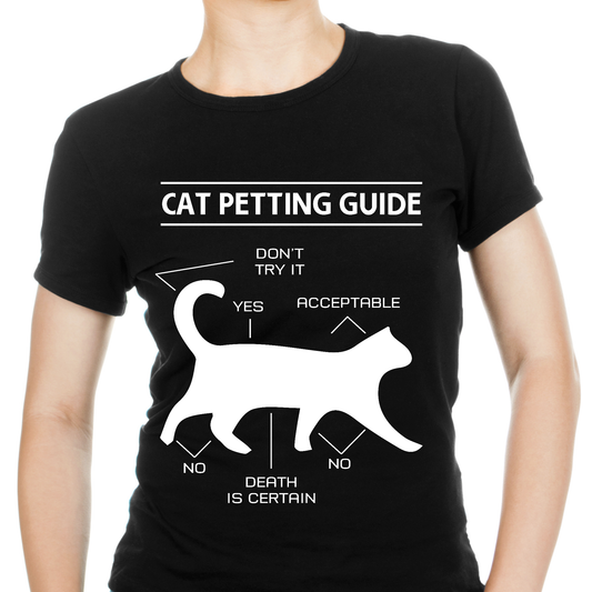 Cat petting guide Women's awesome cat t-shirt - Premium t-shirt from Lees Krazy Teez - Just $19.95! Shop now at Lees Krazy Teez