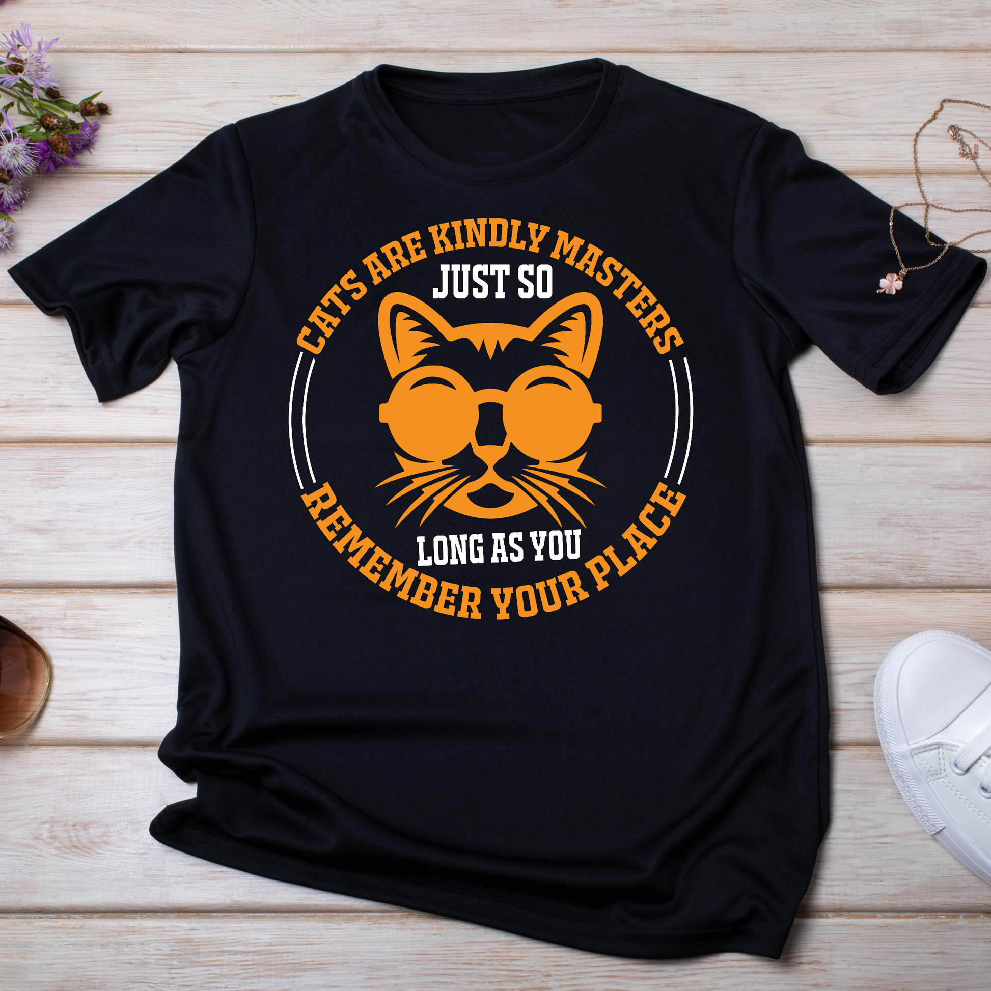 Cats are kindly masters remember your place cat t-shirt - Premium t-shirt from Lees Krazy Teez - Just $19.95! Shop now at Lees Krazy Teez