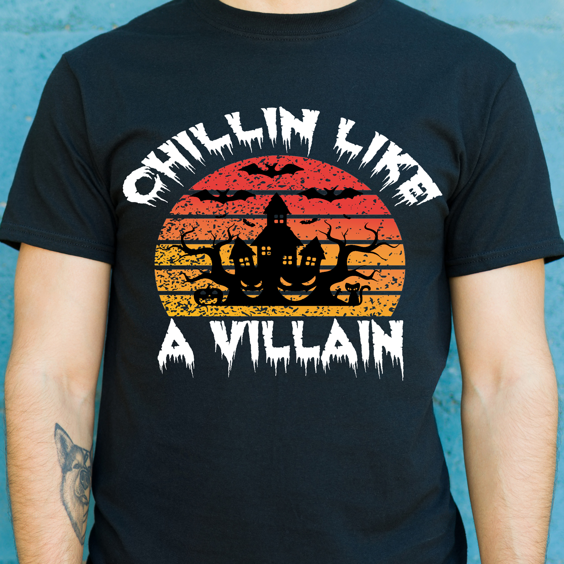 Chillin like a villain Halloween Men's horror t-shirt - Premium t-shirt from Lees Krazy Teez - Just $19.95! Shop now at Lees Krazy Teez