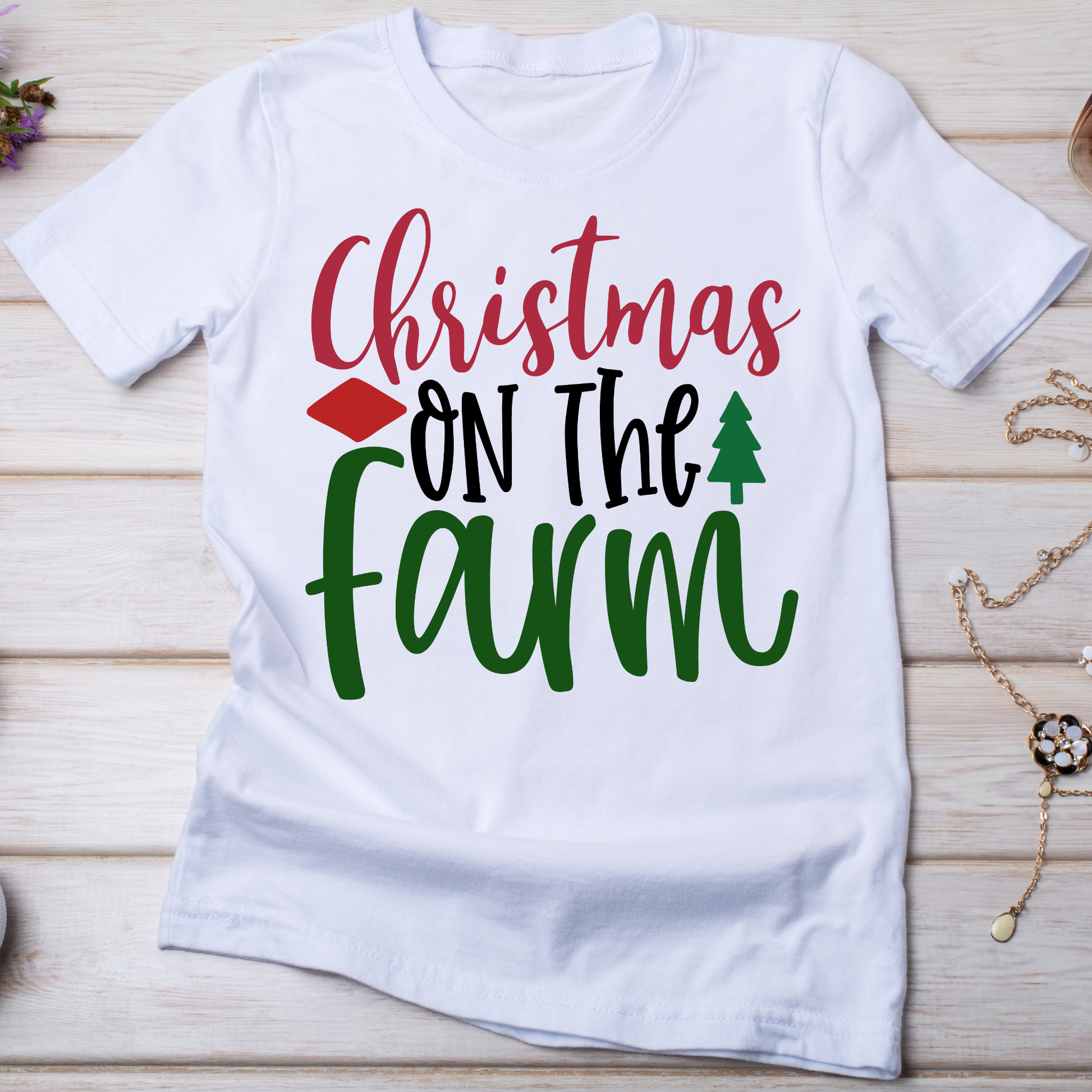 Christmas on the farm Women's t-shirt - Premium t-shirt from Lees Krazy Teez - Just $19.95! Shop now at Lees Krazy Teez