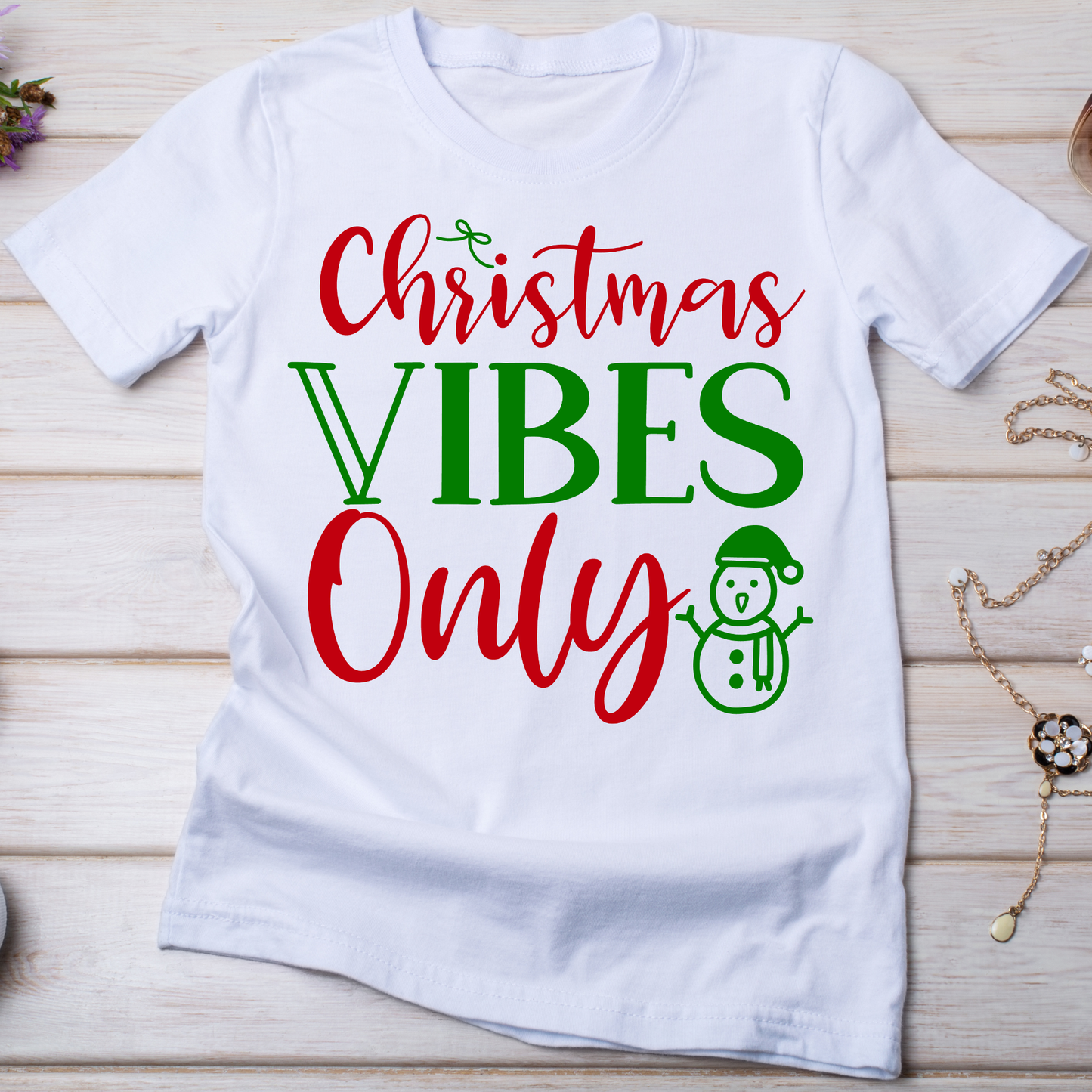 Christmas vibes only Women's t-shirt - Premium t-shirt from Lees Krazy Teez - Just $19.95! Shop now at Lees Krazy Teez