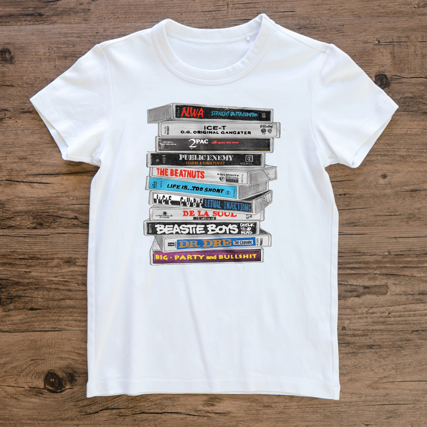 Classic 90s Hip Hop Cassette Shirt - Premium t-shirt from Lees Krazy Teez - Just $19.95! Shop now at Lees Krazy Teez