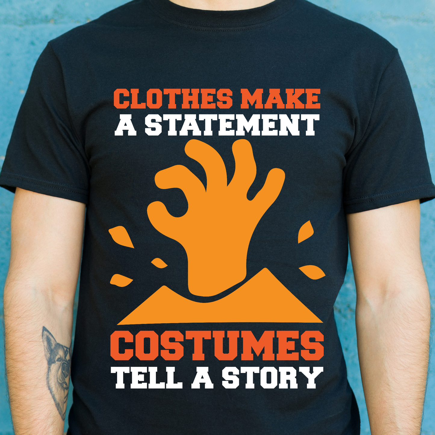 Clothes make a statement costumes tell a story Halloween t-shirt - Premium t-shirt from Lees Krazy Teez - Just $19.95! Shop now at Lees Krazy Teez