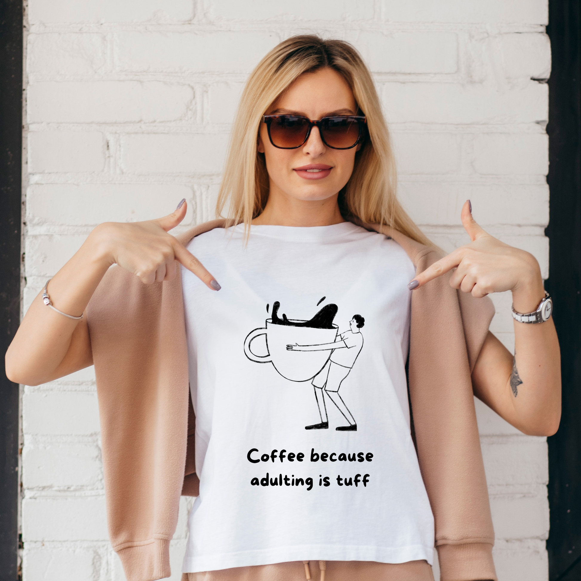Coffee women shirts - adult humor shirts - Premium t-shirt from Lees Krazy Teez - Just $21.95! Shop now at Lees Krazy Teez