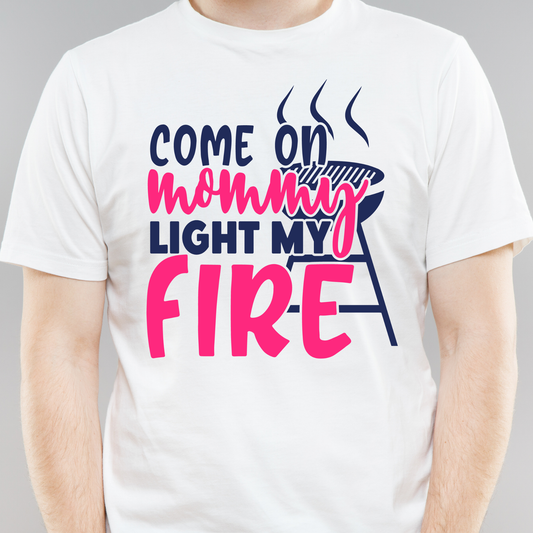 Come on mommy light my fire Men's cooking t-shirt - Premium t-shirt from Lees Krazy Teez - Just $21.95! Shop now at Lees Krazy Teez