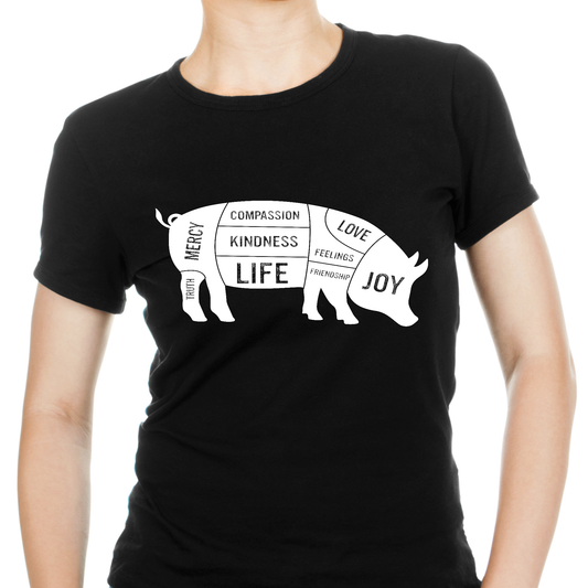 Compassion kindness life pig Women's Vegan t-shirt - Premium t-shirt from Lees Krazy Teez - Just $19.95! Shop now at Lees Krazy Teez