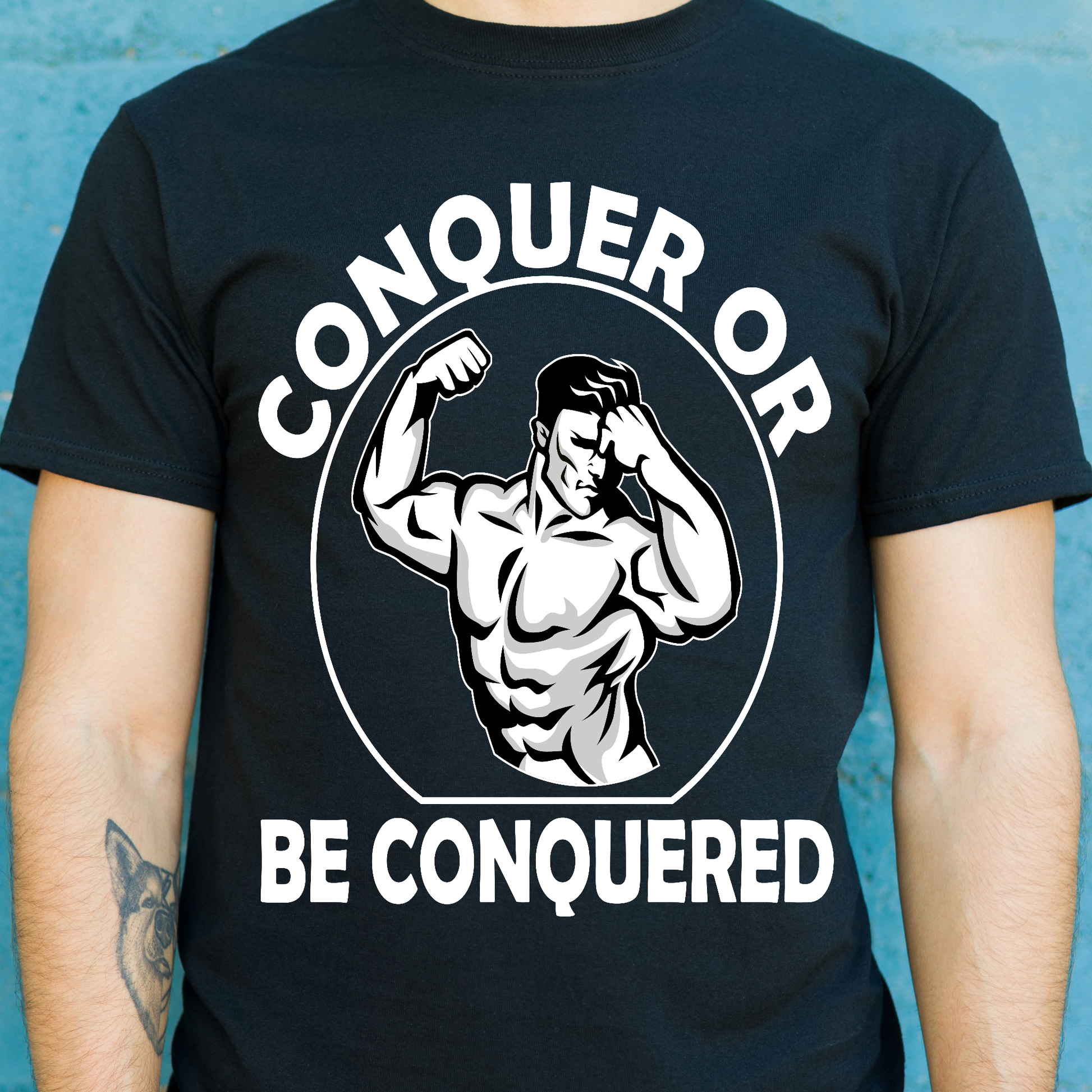 Conquer or be conquered bodybuilding t-shirt - Premium t-shirt from Lees Krazy Teez - Just $19.95! Shop now at Lees Krazy Teez
