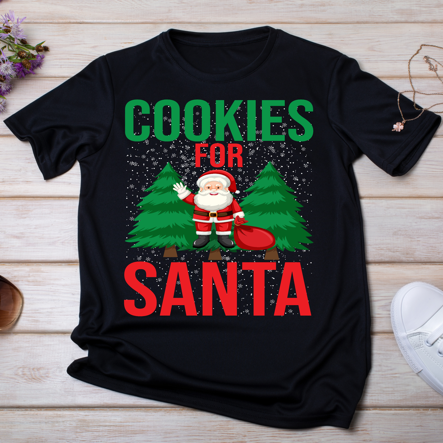 Cookies for Santa Christmas Women's holiday t-shirt - Premium t-shirt from Lees Krazy Teez - Just $19.95! Shop now at Lees Krazy Teez