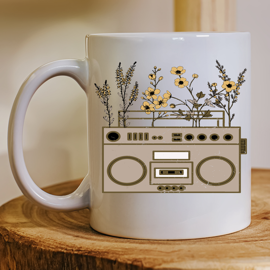 Country flower decor radio design mug - Premium mugs from Lees Krazy Teez - Just $24.95! Shop now at Lees Krazy Teez
