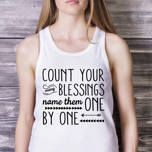 Count your many blessings name them one by one Women's tank - Premium t-shirt from Lees Krazy Teez - Just $19.95! Shop now at Lees Krazy Teez