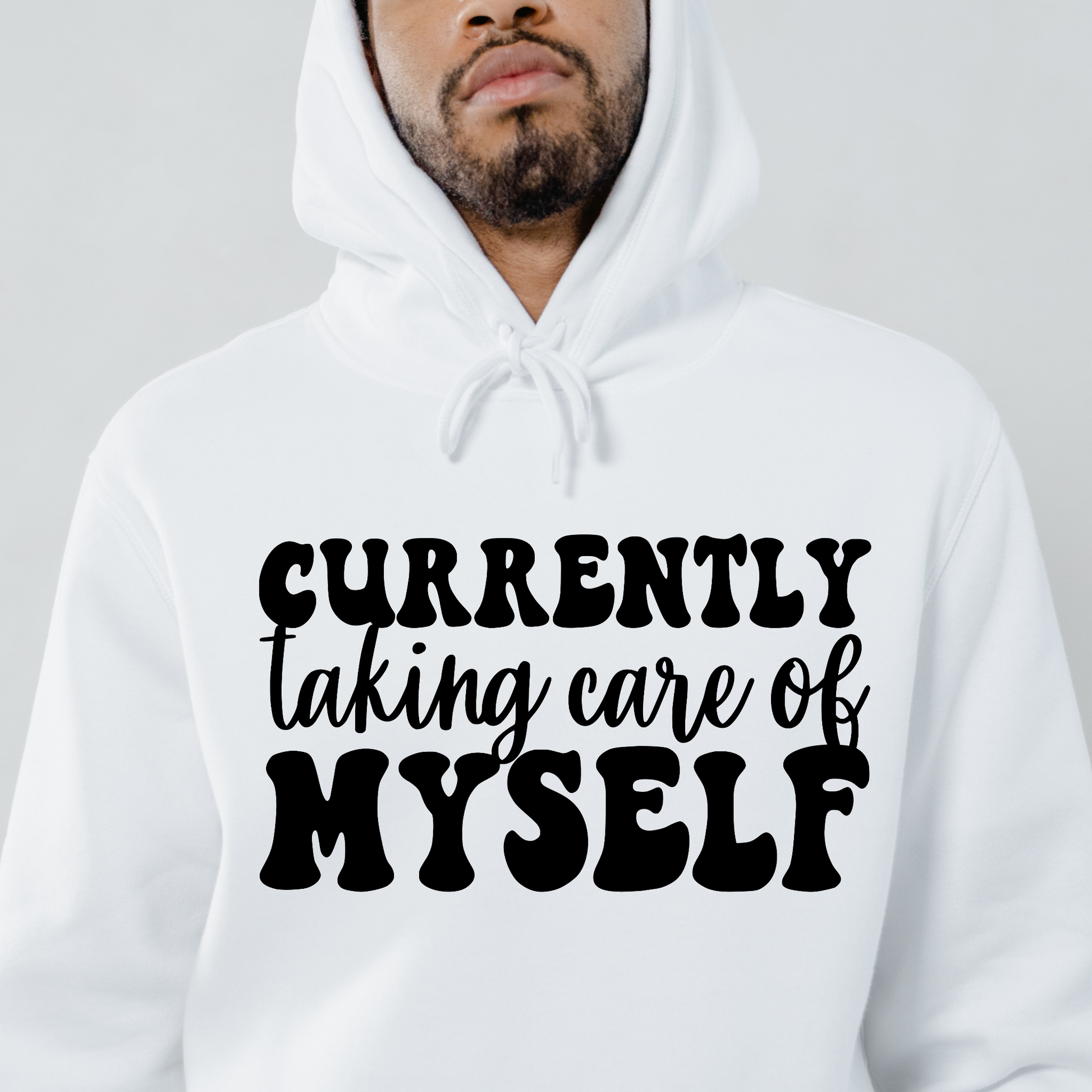 Currently taking care of myself Men's hoodie - Premium t-shirt from Lees Krazy Teez - Just $39.95! Shop now at Lees Krazy Teez