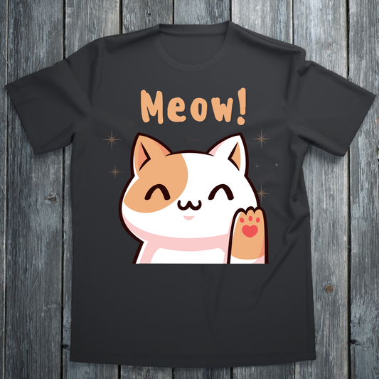 Cute cat meow vector design Women's t-shirt - Premium t-shirt from Lees Krazy Teez - Just $19.95! Shop now at Lees Krazy Teez