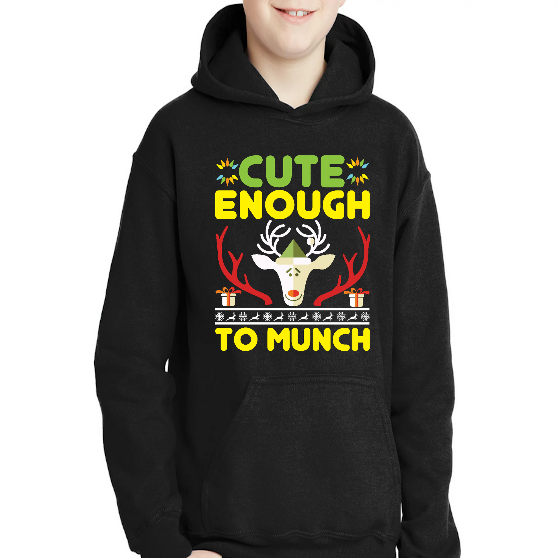 Cute enough to much Boys Christmas Hoodie - Premium t-shirt from Lees Krazy Teez - Just $39.95! Shop now at Lees Krazy Teez