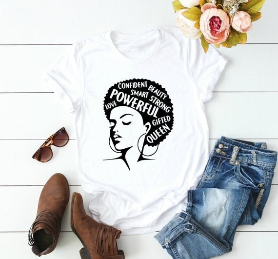 Afro Lady Shirt Women Feminist Tee Girl Power Ladycasual Women's awesome t-shirt - Premium t-shirt from eprolo - Just $19.95! Shop now at Lees Krazy Teez