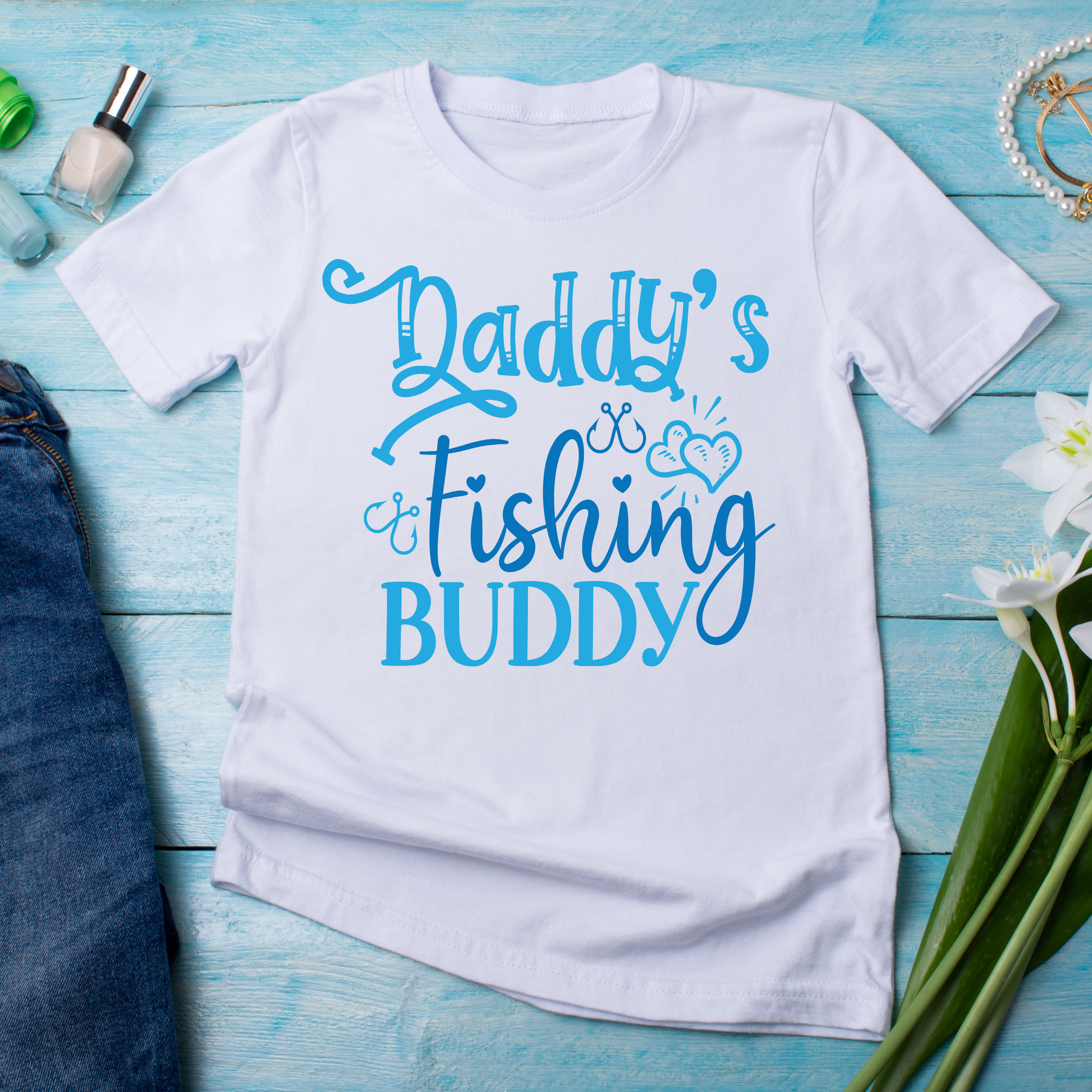 Daddy's fishing buddy Women's awesome t-shirt - Premium t-shirt from Lees Krazy Teez - Just $19.95! Shop now at Lees Krazy Teez