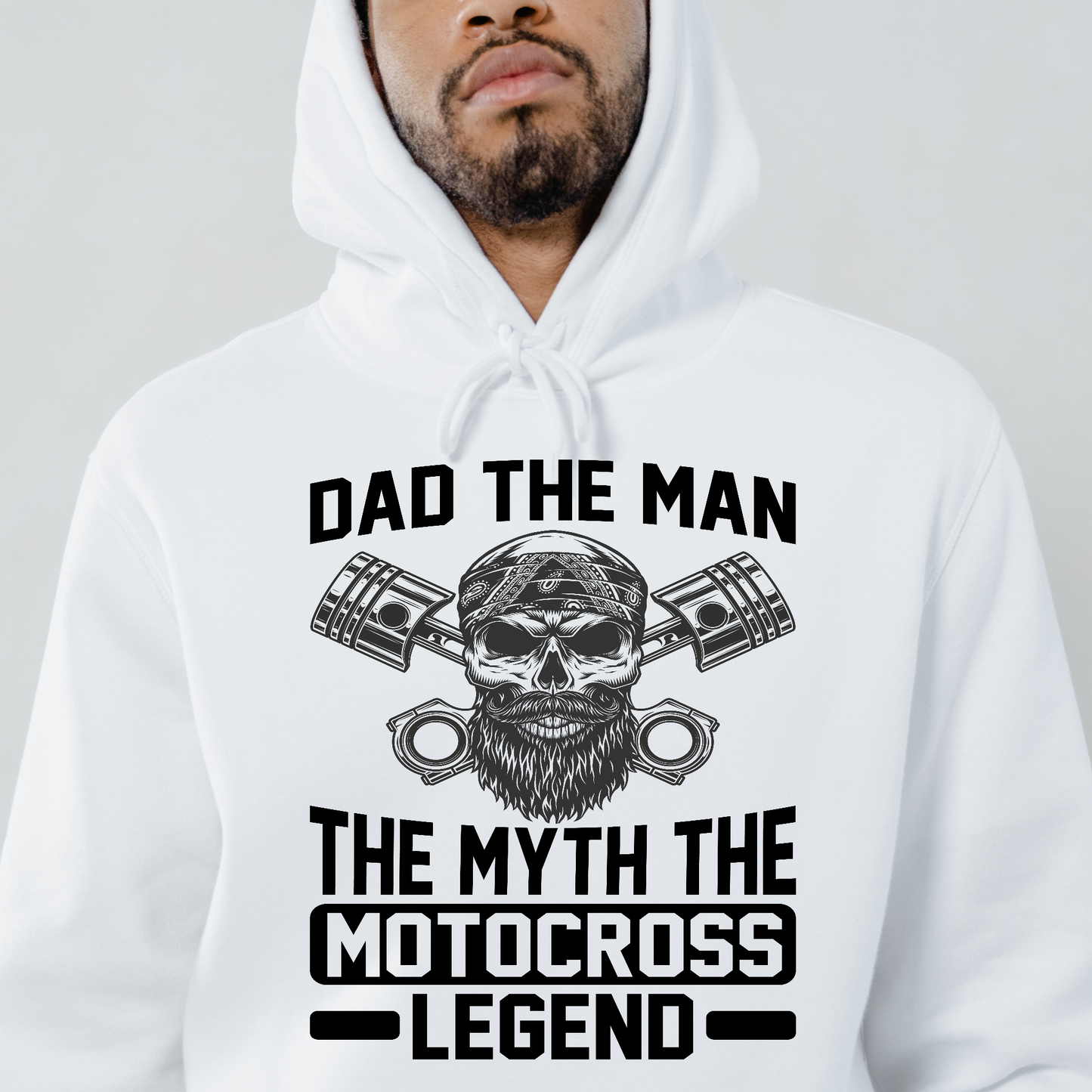 Daddy the man the myth biker motocross Men's Hoodie - Premium t-shirt from Lees Krazy Teez - Just $39.95! Shop now at Lees Krazy Teez
